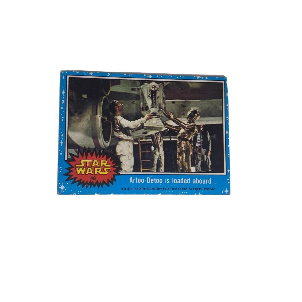 1977 Topps Star Wars #48 R2-D2 is Loaded Aboard Blue Series Not Graded
